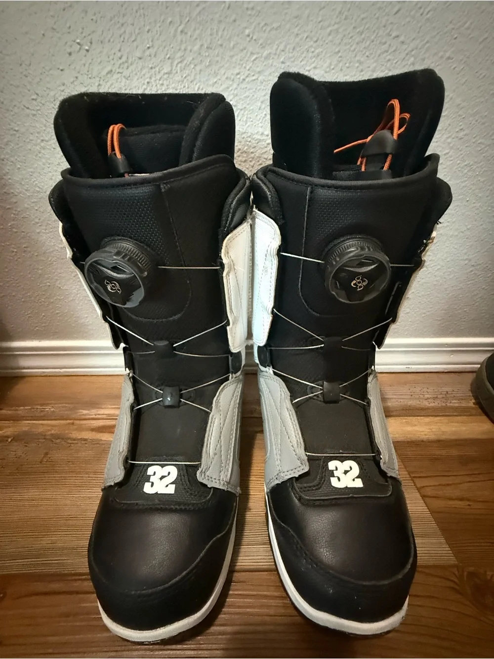 Men's Black and Gray Snow Boots with Boa Lacing